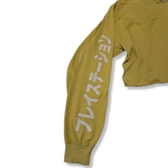 Sony Playstation Shirt Size Large SIEA PS Family Logo Japanese Long Sleeve Crop - Picture 5 of 8